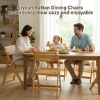 Furlide Rattan Folding Chairs, Modern Mid Century Dining Chairs Set of 2 - Image 6