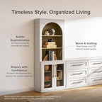 mopio Blake Tall Display Cabinet, Kitchen Buffet Pantry Cupboard, Trophy - Image 3