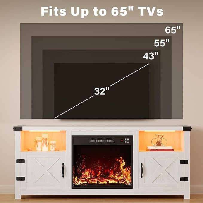 YESHOMY LED Fireplace TV Stand - Image 10