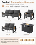 Aoxun Aluminum Patio Furniture Set - Image 7