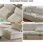WJShome Cloud Modular Sectional Sofa, 160.6" Down Filled 5 Seater Couch - Image 6