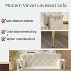 oaaktu Small Velvet Loveseat Sofa - Image 3