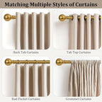 Modern Gold Curtain Rods for Windows 28 to 48 Inch 1" Diameter Adjustable Heavy - Image 4