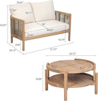 Christopher Knight Home 4-Piece Acacia Wood Patio Furniture Set - Image 4