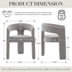 Modern Chenille Dining Chairs Set of 2, Upholstered Barrel Chairs - Image 2