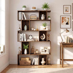Giantex 5-Tier Bookshelves Set of 2, 10-Cube Geometric Bookcase - Image 8