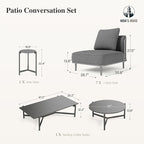 HERA'S HOUSE Metal Patio Furniture Set, Modular 7 Seats, 1 Nesting Coffee - Image 9