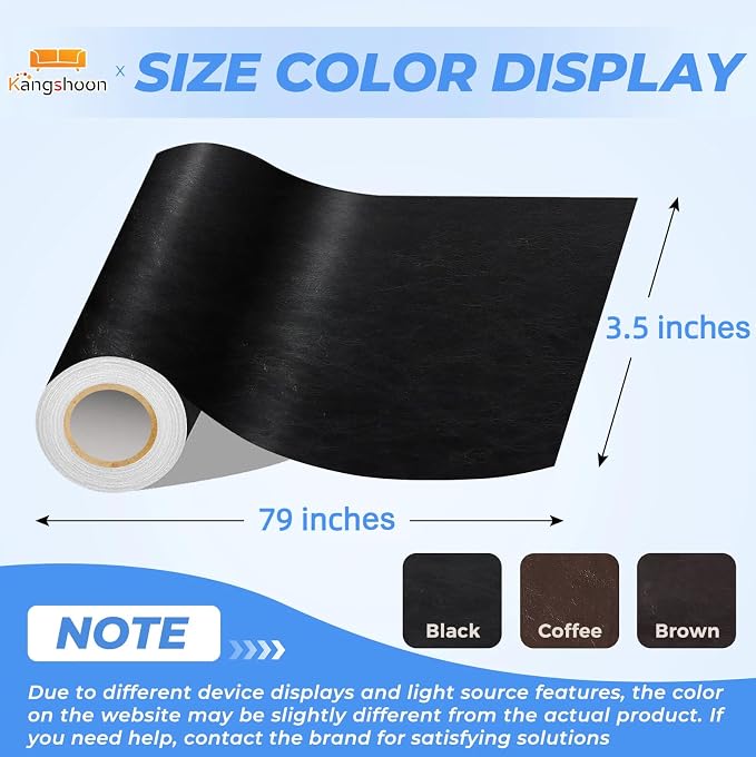 Kangshoon Leather Repair Patches, Self-Adhesive Leather Repair Tape, Stretch - Image 2