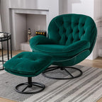 TRIPLE TREE Modern Accent Chair, Mid-Century Lounge Chair and Ottoman Set by TRIPLETREE