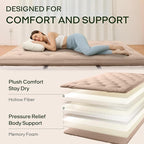 ZonLi Japanese Floor Futon Mattress Twin Size 75"x 39", 100% Cotton Cover 4'' - Image 4
