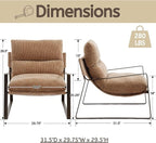 LukeAlon Modern Chenille Accent Armchair, Upholstered Lounge Chair - Image 2