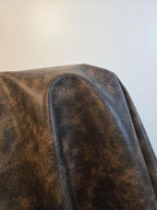 Brown Vintage Distressed Soft Faux Leather Fabric PU Peta Approved Vegan - Image 6