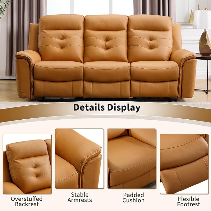 ANJ 2-Piece Oversied Faux Leather Power Recliner Sofa Set - Image 6