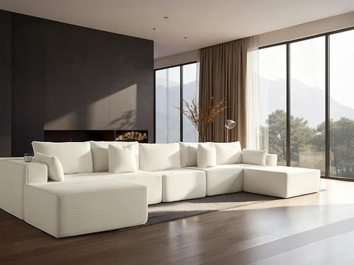 168" Cloud Sectional Couch, Comfort U Shaped Sofa by VYUXWO