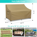WLEAFJ Patio Sofa Cover Waterproof, Outdoor Loveseat Cover, Heavy Duty Deep - Image 2