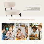 Sweetcrispy Dining Chairs Set of 2, Boucle Upholstered Modern Mid Century Round - Image 6