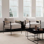 Ya-Home Mid-Century Accent Chair Set of 2, Soft Armchair Chenille Fabric Lounge by Ya-Home