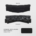 Lexicon 118" Power Reclining Sectional Sofa, Wall Hugger, 2 Recliner Seats - Image 8