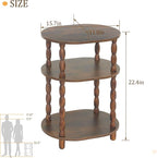 MaxSmeo Side Table, 3-Tier Small End Table, Modern Oval Night Stand Accent Table - Image 3