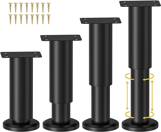 Wlrrcwdttc 4 Pcs Metal Adjustable Furniture Legs 4.72-7.08 inch, Adjustable by Wlrrcwdttc