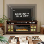 70" Fireplace TV Stand, Farmhouse Entertainment Center - Image 6