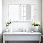 Tanmicoshomy Brown Shell Framed Rectangular Wall Mirrors - Image 5