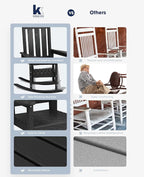 KINGYES Oversized Outdoor Rocking Chair Set of 4, All-Weather Patio Rocking - Image 7