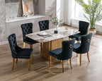 KCC Velvet Dining Chairs Set of 2, Upholstered High-end Tufted Dining Chair - Image 8