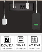 TUTOTAK End Table with Charging Station, Side Table with USB Ports and Outlets - Image 6