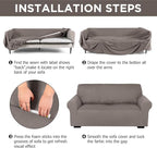 Peryiter 2 Pcs Sofa Covers Couch and Loveseat Covers Set Stretch Sofa Slipcover - Image 3