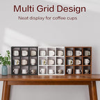Helsin 9 Grid Vintage Coffee Mug Display Rack, 16inch Wall Mounted Wooden Curio - Image 6