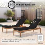 Chaise Lounge Cushions Outdoor, 4 Adjustable Ties Lounge Chair Cushions - Image 6