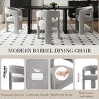 Modern Chenille Barrel Dining Chair Upholstered Fabric Dining Room Chair - Image 5
