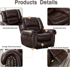 CANMOV Leather Recliner Chair, Classic and Traditional Manual Recliner Chair - Image 4