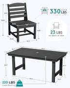 SERWALL Patio Dining Sets for 6 Person, HDPE Dining Set - Image 3