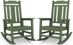 SERWALL Oversized Rocking Chair Set of 2 Outdoor, HDPE Outdoor Rocking Chair by SERWALL