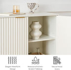 EYYTHUNG Fluted Storage Cabinets Set of 2, Sideboard Buffet Cabinet Accent - Image 5