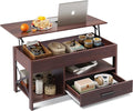 WLIVE Lift Top Coffee Table, Hidden Compartment, Wooden Lift Tabletop Center by WLIVE