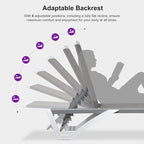 PURPLE LEAF Patio Chaise Lounge Chair Set Outside Aluminum Plastic Stackable - Image 9