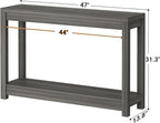 Besiost 47" Farmhouse Wood Entryway Table Narrow Console Table - Image 3