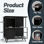 Faesun 3 Tier Flip Top Record Player Stand, Vinyl Record Storage Holds up to - Image 3