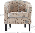 BELLEZE Living Room Chair, Linen Round Accent Barrel Chair, Club Tub Sofa Chair - Image 2
