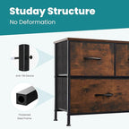 OLIXIS 5 Drawer Dresser for Bedroom, Wide Fabric Storage Tower - Image 4