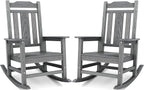 SERWALL Oversized Outdoor Rocking Chair Set of 2, All Weather Patio Rocking by SERWALL