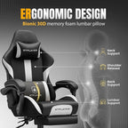 GTPLAYER Gaming Chair with Pocket Spring Cushion, Leather Office Chair with - Image 5