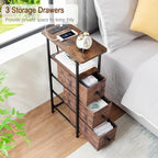 LOAKEKEL Narrow End Tables Living Room Set of 2 - Image 6
