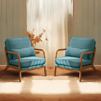 Bonnlo Teal Accent Chairs Set of 2, Upholstered Mid Century Modern Lounge by Bonnlo