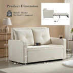 Krcix 3 in 1 Pull Out Couch, 56 Inch Velvet Sofa Bed, Convertible Sleeper Sofa - Image 2
