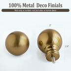 Warm Gold Curtain Rods for Windows 72 to144 Inch Brass Extra Long Heavy Duty - Image 5