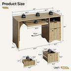 Bestier 55 Inch Wood Computer Desk - Image 3